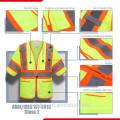 100% Polyester High Visibility Sicherheit Reflektierende Jacke High Hi Vis Weste mit Reißverschluss, Fluo Hi-vis Gilet Fluoreszierend